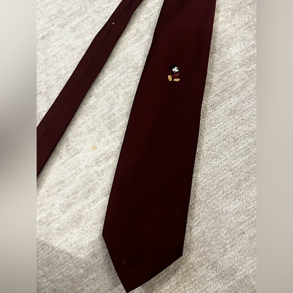 Vintage 80s 90s Walt Disney Mickey Mouse by Cervantes Embroidered Poly Neck Tie - Picture 2 of 6